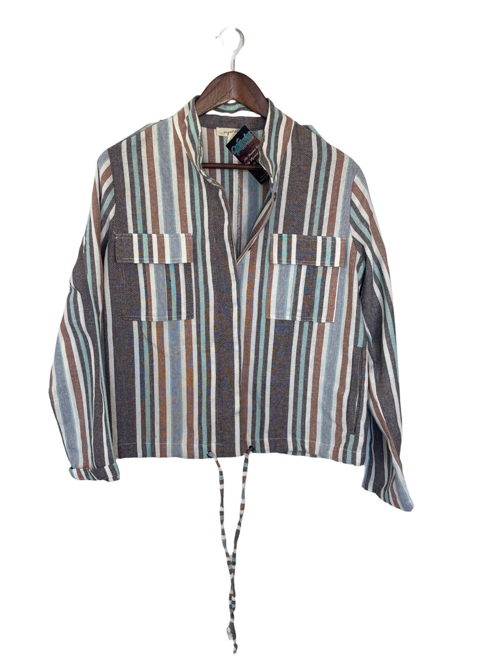 Mystree Striped Jacket - Linen Blend NWT
